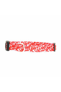 Casual Canine Pooch Pattern Dog Collar - Red Bone